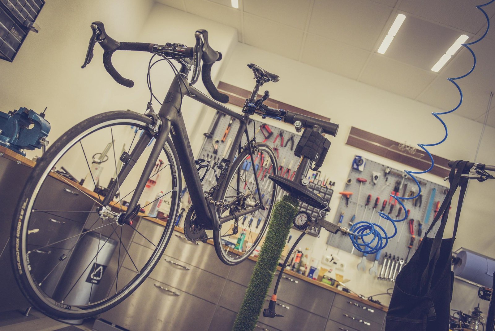 Black Road Bicycle Inside Room