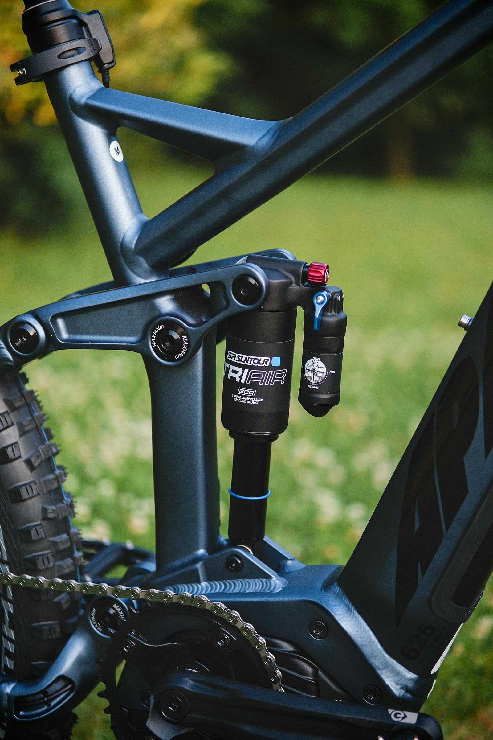 Close-Up Shot of Black Bicycle Suspension